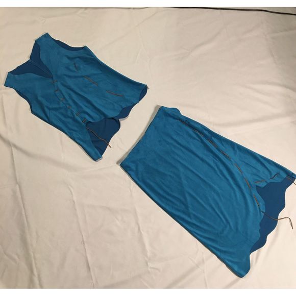 Sooki Dresses & Skirts - Vintage Sooki Faux Suede 2 Piece Skirt & Top Set